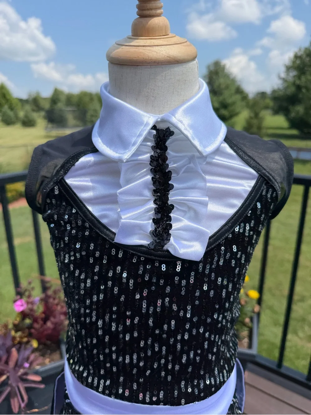 Weissman Showtime “Sh-Boom” 15142 IC Black White Dance Costume + Opera Gloves
